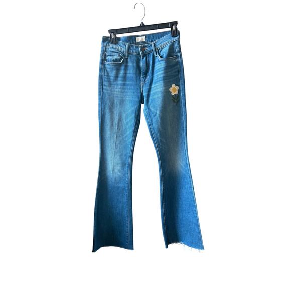 Mother the weekender raw hem jeans in gold rush size 25 - Picture 4 of 12